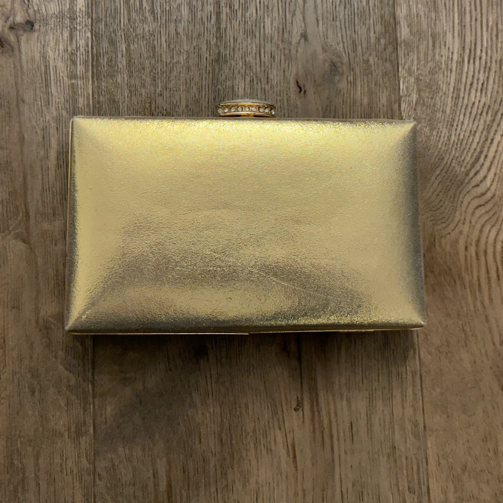 Bebe Beautiful Gold Purse/Clutch With Gold Chain Strap